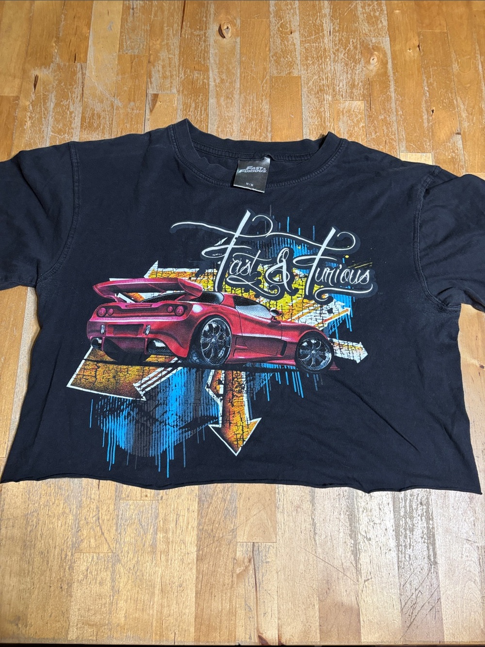Fast & Furious Cropped Black Graphic Tee